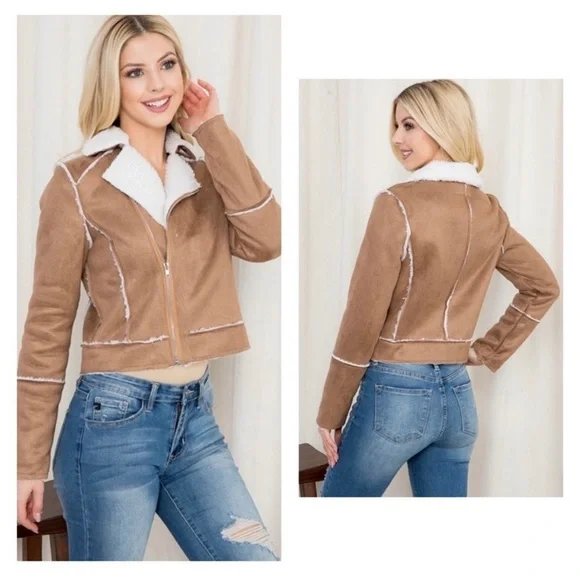 Stylish and Sustainable Sporty Vegan Leather Suede Jacket - Picture 4 of 10